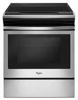 4.8 cu. ft. Guided Electric Front Control Range With The Easy-Wipe Ceramic Glass Cooktop - Black-on-Stainless