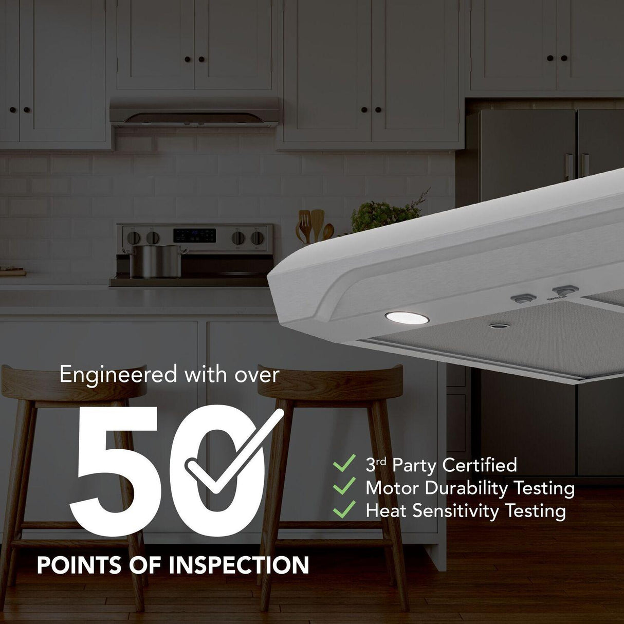 Alta 30-Inch 350 MAX Blower CFM 1.5 Sones Stainless Steel Range Hood