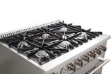 Forno - Silver Professional 36" Freestanding Gas Range