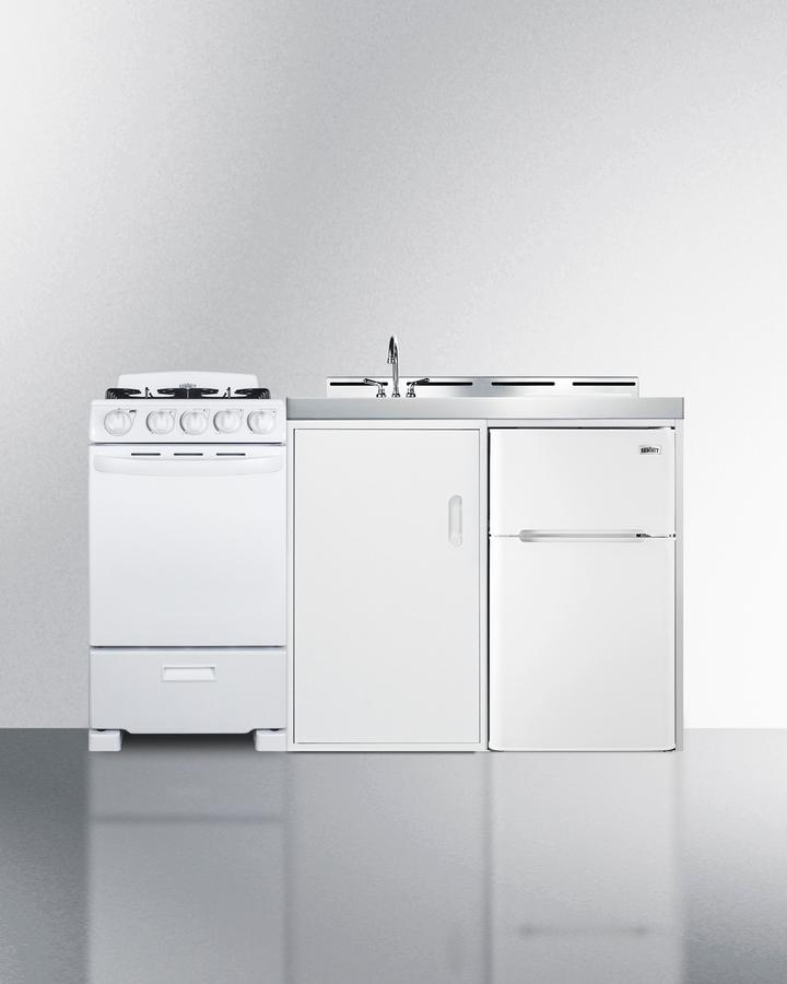 60" Wide All-in-one Kitchenette With Gas Range