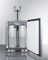 Outdoor Frost-free Beer Dispenser for Built-in Use, With Dual Tap System for Two 1/6 Kegs