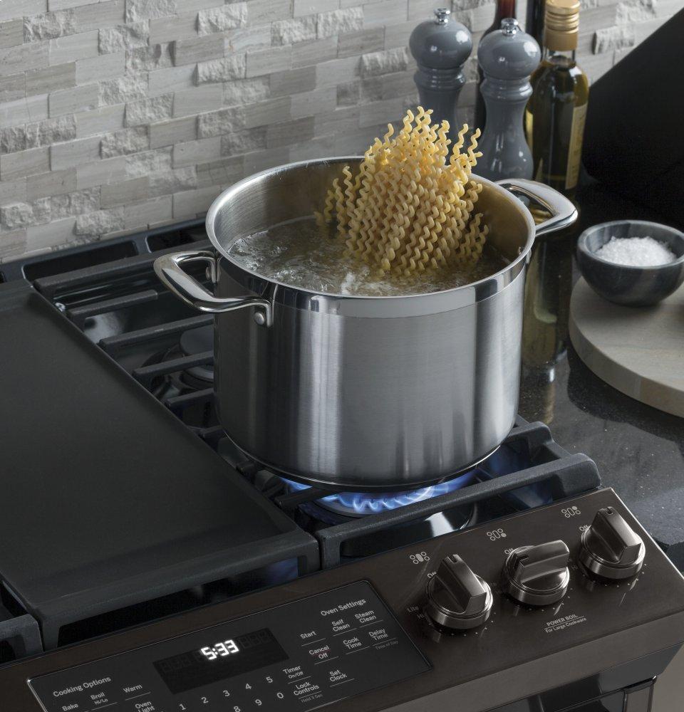 GE® 30" Slide-In Front-Control Convection Gas Range