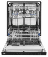Stainless Steel Tub Pocket Handle Dishwasher with TotalCoverage Spray Arm - White