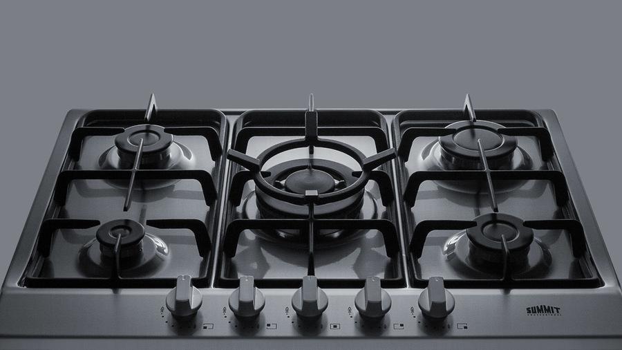 30" Wide 5-burner Gas Cooktop