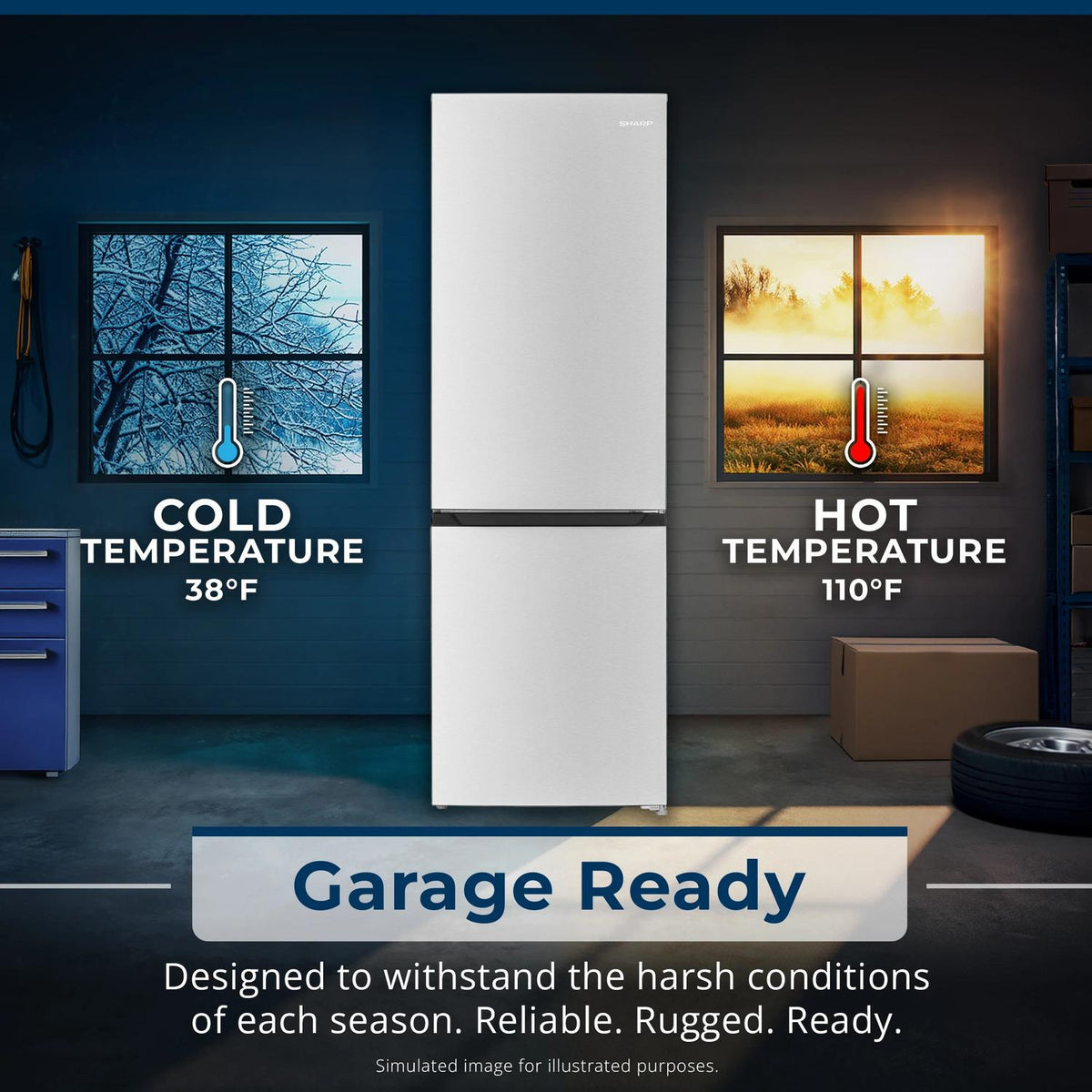 10.4 cu. ft. Counter Depth 24 in. Bottom Freezer 2-Door Refrigerator with Reversible Door in Stainless Steel