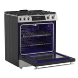 30 in. 5 Burner 6.1 cu. ft. Slide-in Gas Range with True European Convection