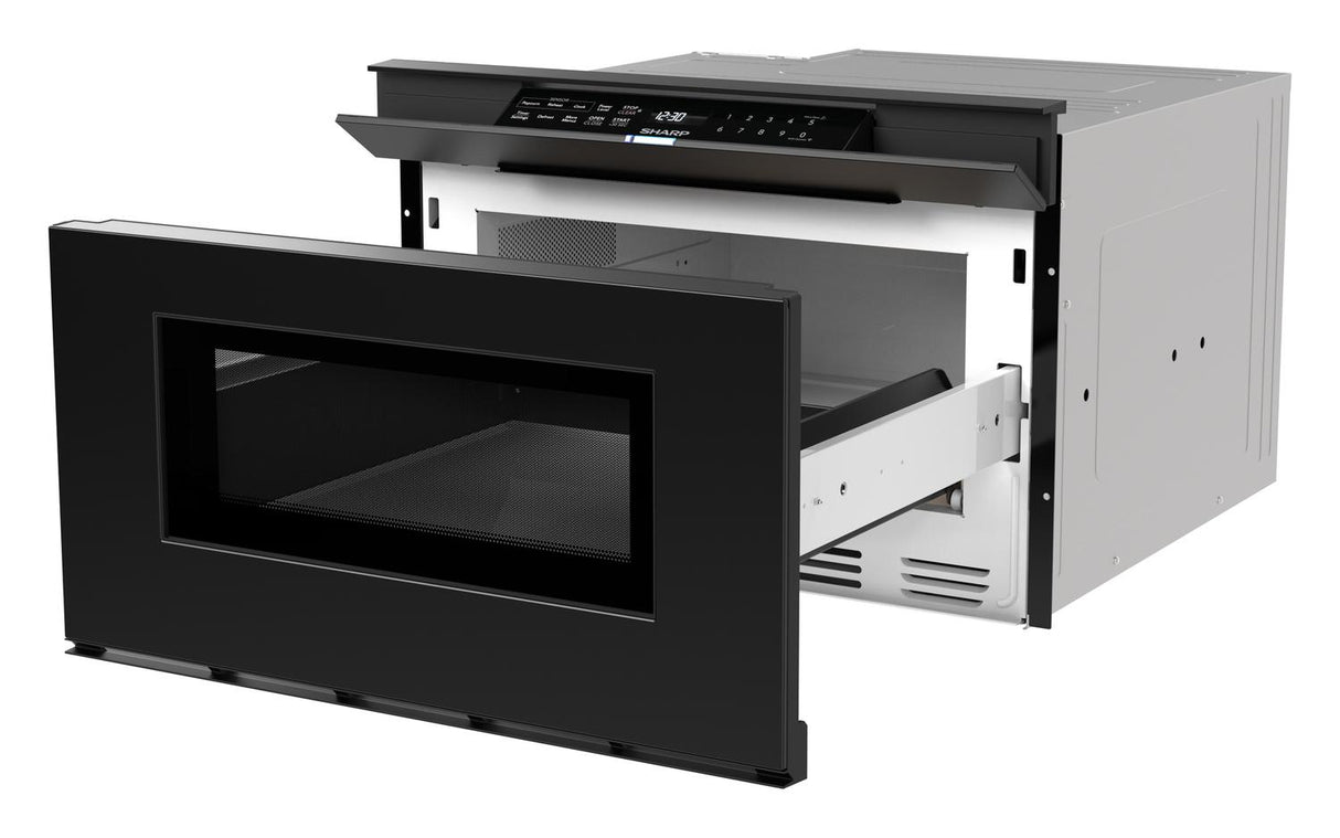 Sharp 24 in. 1.2 cu. ft. Deco Series Built-In Smart Microwave Drawer™ Oven with Easy Wave Open in Black
