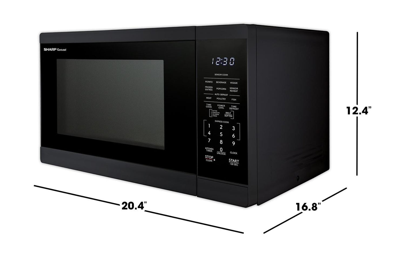 Sharp 1.4 cu. ft. 1100W Black Countertop Microwave Oven