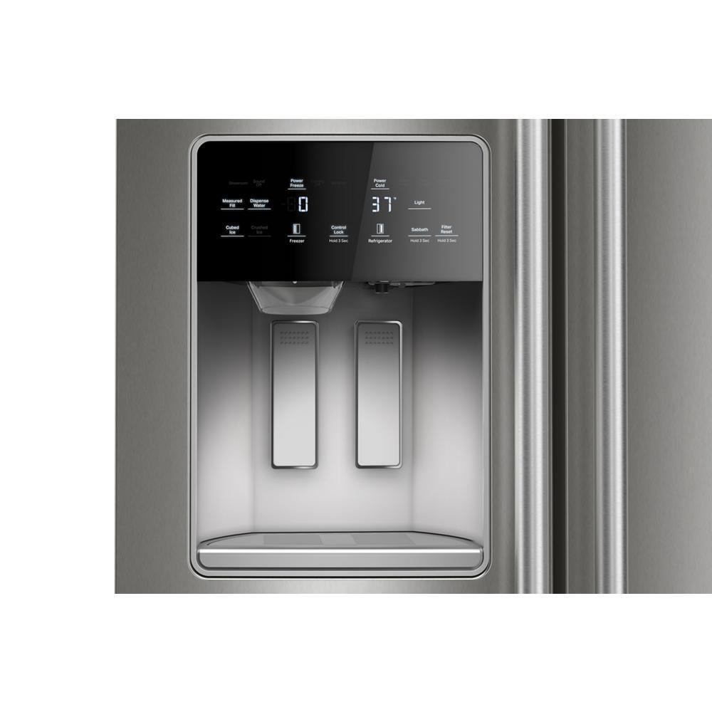 36-inch Wide Full-Depth Side-by-Side Refrigerator with Arctic Blue Interior - 28.7 Cu. Ft.