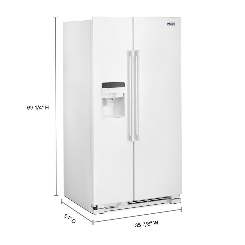 36-Inch Wide Side-by-Side Refrigerator with Exterior Ice and Water Dispenser - 25 Cu. Ft.