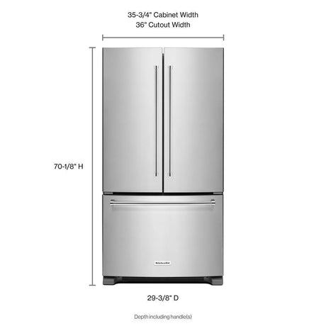 20 cu. ft. 36-Inch Width Counter-Depth French Door Refrigerator with Interior Dispense