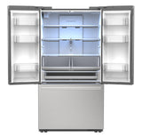 Sharp 26.5 cu.ft. Counter Depth 36 in. French 3-Door Refrigerator with Internal Water Dispenser in Stainless Steel
