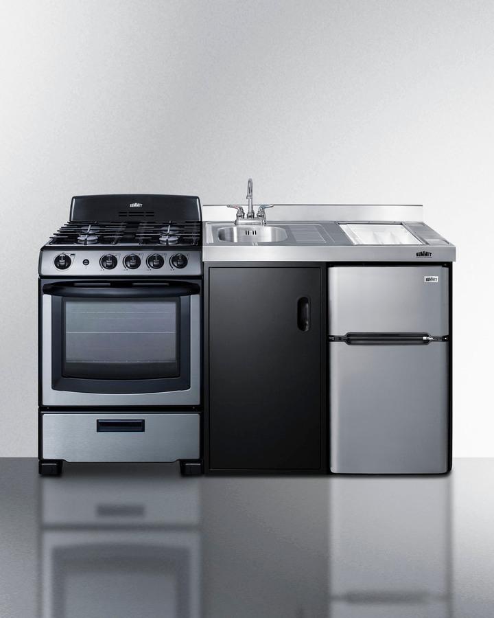 63" Wide All-in-one Kitchenette With Gas Range