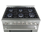 Forno - Silver Professional 36" Freestanding Gas Range