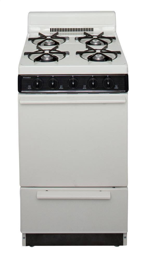 20 in. Freestanding Battery-Generated Spark Ignition Gas Range in Biscuit