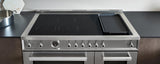 48 inch Induction Range, 6 Heating Zones and Cast Iron Griddle, Electric Self-Clean Oven Carbonio