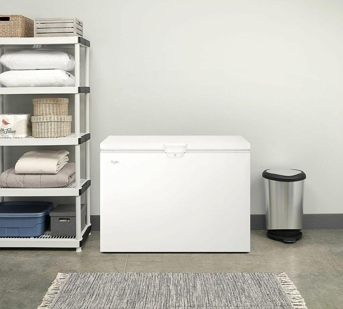 15 cu. ft. Chest Freezer with Large Storage Baskets - White