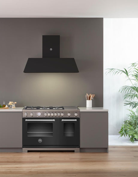 48 inch All Gas Range, 6 Burner and Griddle Nero Matt