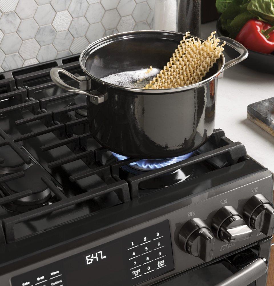 GE Profile™ 30" Smart Slide-In Front-Control Gas Double Oven Convection Range