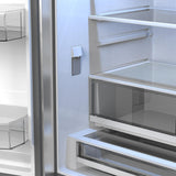 Sharp 26.5 cu.ft. Counter Depth 36 in. French 3-Door Refrigerator with Internal Water Dispenser in Stainless Steel