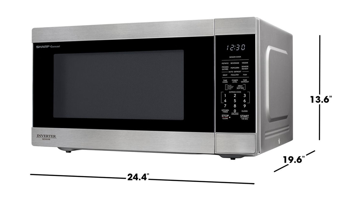 Sharp 2.2 cu. ft. 1200W Stainless Steel Countertop Microwave Oven with Inverter Technology