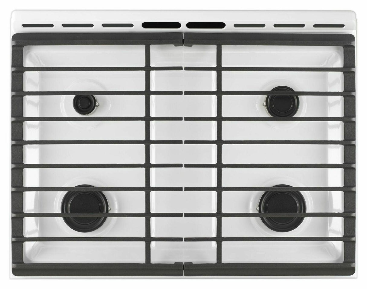 5.0 cu. ft. Front Control Gas Range with Cast-Iron Grates - White