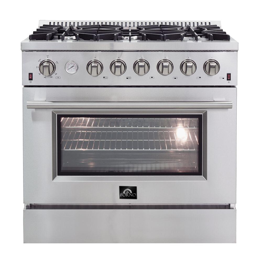 Forno - Silver Professional 36" Freestanding Gas Range