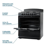 Element Electronics 4.0 cu. ft. 30", 6-Burner Gas Range (EEGR3A6MCCB)
