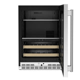 24" Beverage Center with Glass Door and Wood-Front Racks