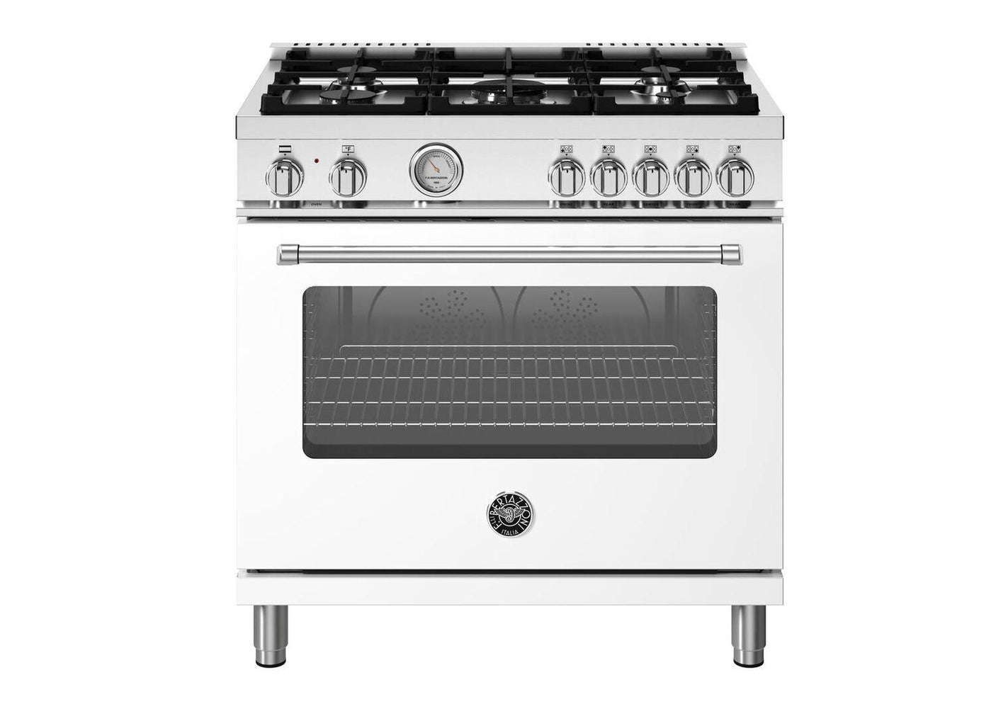 Master 36" Range Dual Fuel Manual Clean Bianco White
