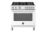 Master 36" Range Dual Fuel Manual Clean Bianco White