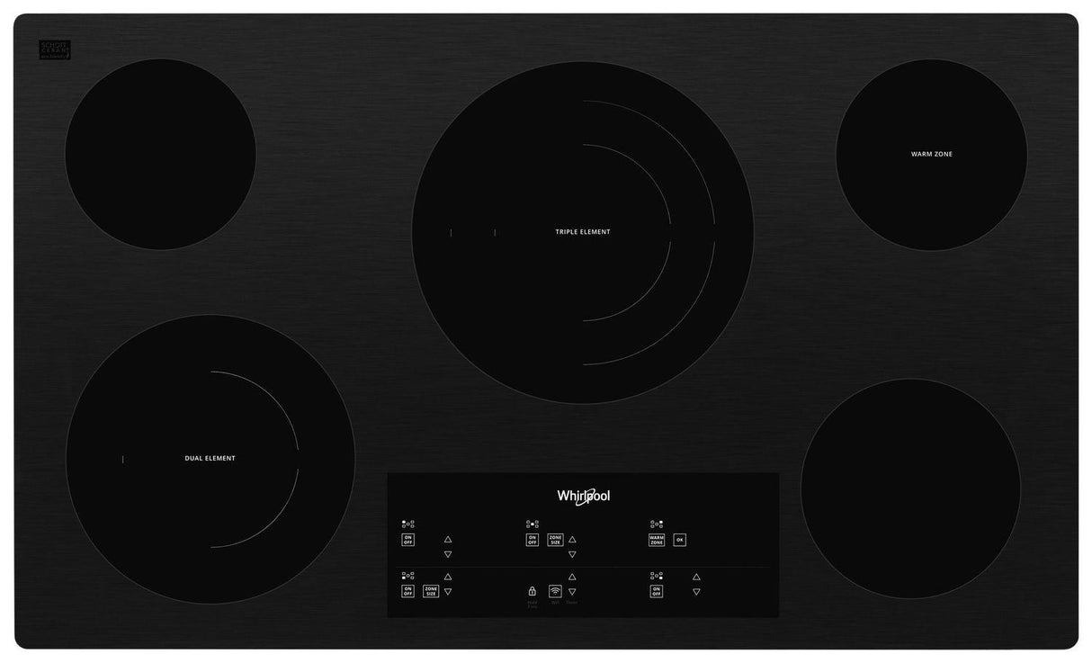 36-inch Electric Ceramic Glass Cooktop with Triple Radiant Element Black