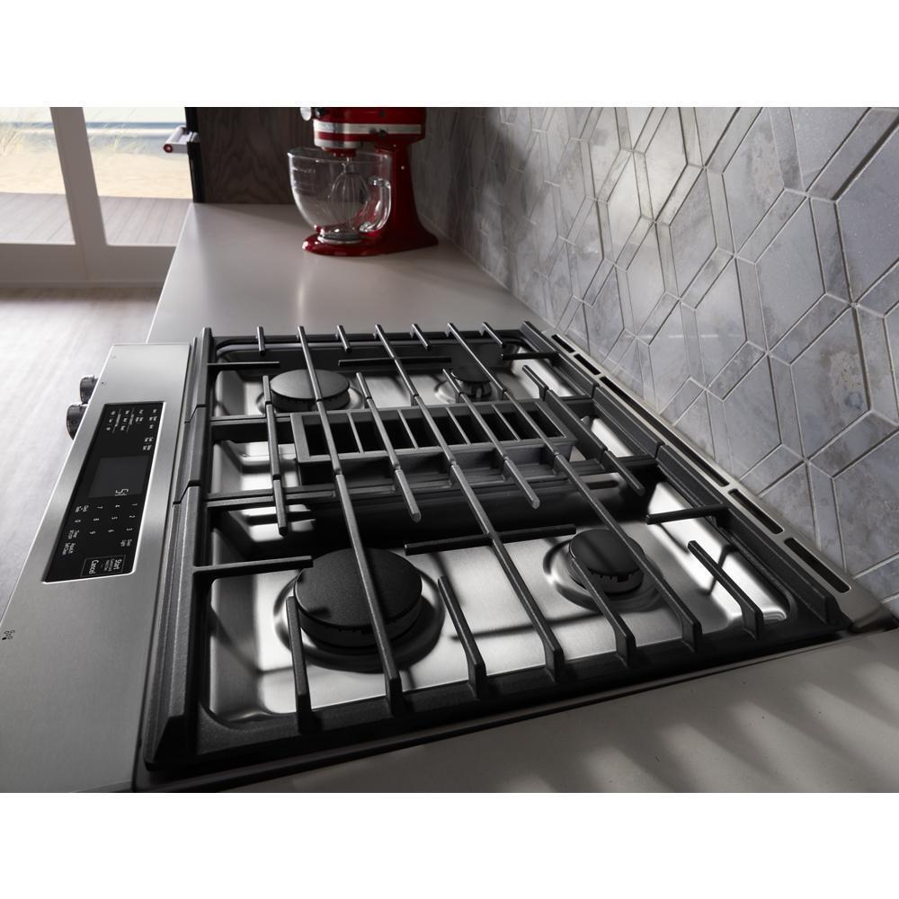 30-Inch 4-Burner Dual Fuel Downdraft Slide-In Range