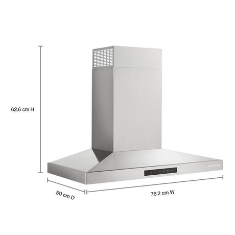 KitchenAid® 30-inch Wall-Mount, 4-Speed Canopy Hood