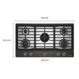 KitchenAid® 36 in. Gas Cooktop with 5 Burners and Integrated Wok Grate