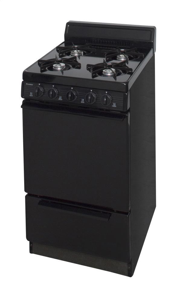 20 in. Freestanding Gas Range in Black