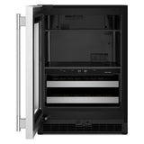 24" Beverage Center with Glass Door and Metal-Front Racks