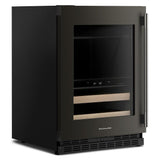 24" Beverage Center with Glass Door and Wood-Front Racks