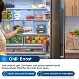 Sharp 26.5 cu.ft. Counter Depth 36 in. French 3-Door Refrigerator with Internal Water Dispenser in Stainless Steel