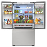Sharp 26.5 cu.ft. Counter Depth 36 in. French 3-Door Refrigerator with Internal Water Dispenser in Stainless Steel