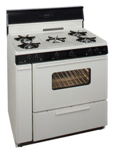 36 in. Freestanding Gas Range with 5th Burner and Griddle Package in Biscuit