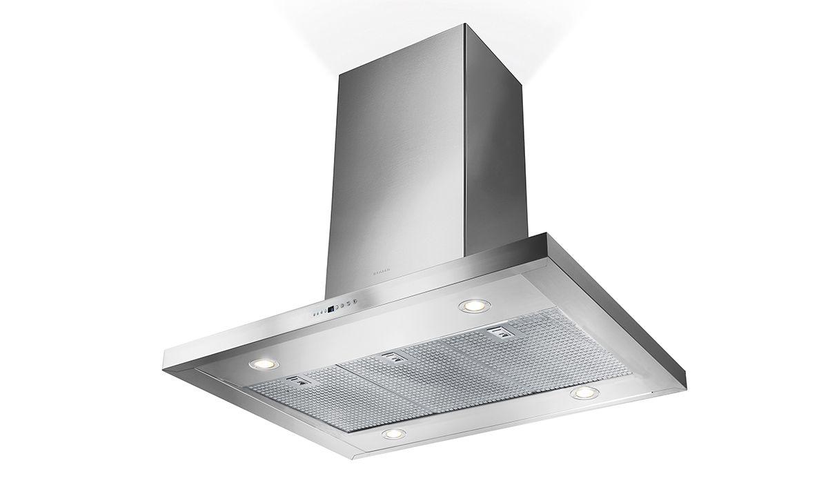 48" T-shape chimney island hood