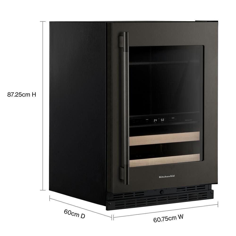 24" Beverage Center with Glass Door and Wood-Front Racks