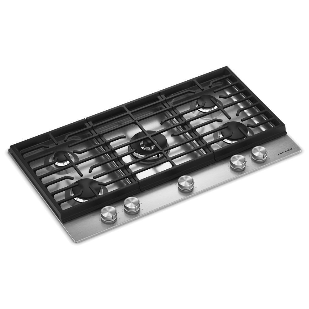 KitchenAid® 36 in. Gas Cooktop with 5 Burners and Integrated Wok Grate