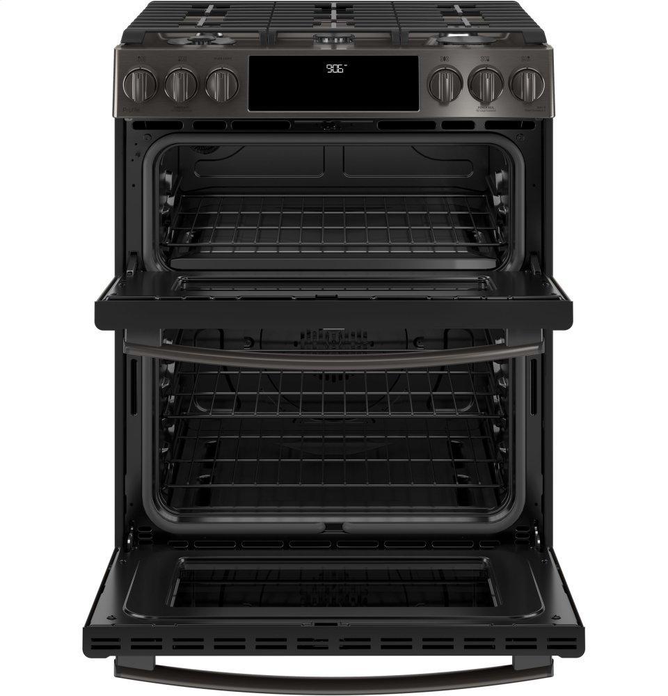 GE Profile™ 30" Smart Slide-In Front-Control Gas Double Oven Convection Range