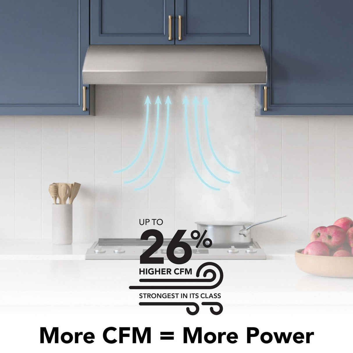 Broan® 30-Inch 4-Way Convertible Under-Cabinet Range Hood, 270 Max CFM, Stainless Steel