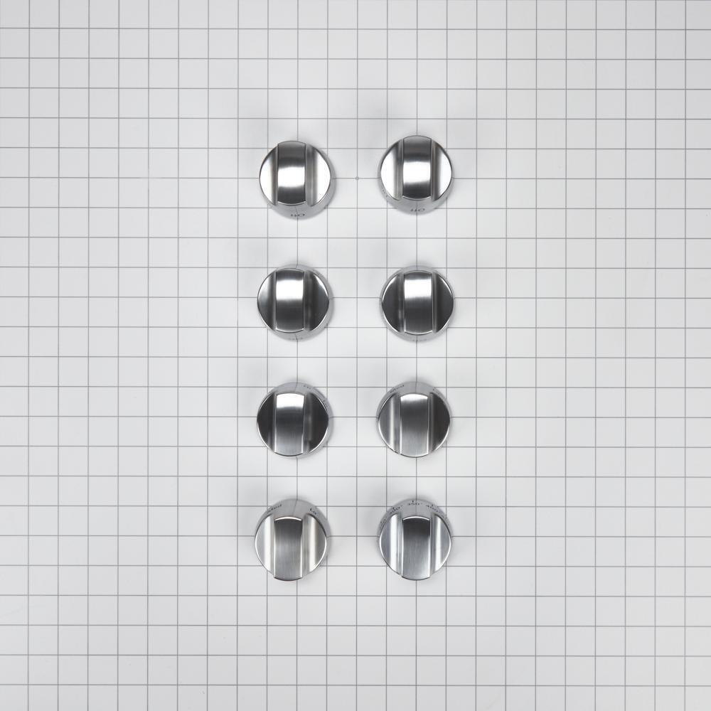 KitchenAid 36-IN/48-IN Range Bladed, Stemless Burner Knobs Kit (Set of 8) - Stainless Steel (Includes One Griddle and Grill)