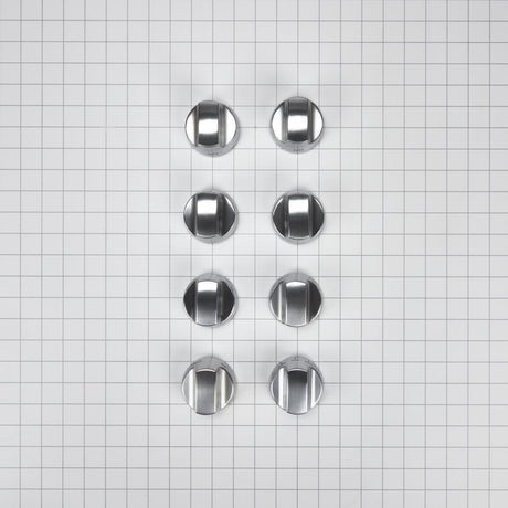 KitchenAid 36-IN/48-IN Range Bladed, Stemless Burner Knobs Kit (Set of 8) - Stainless Steel (Includes One Griddle and Grill)