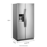 36-inch Wide Side-by-Side Counter Depth Refrigerator - 23 cu. ft.
