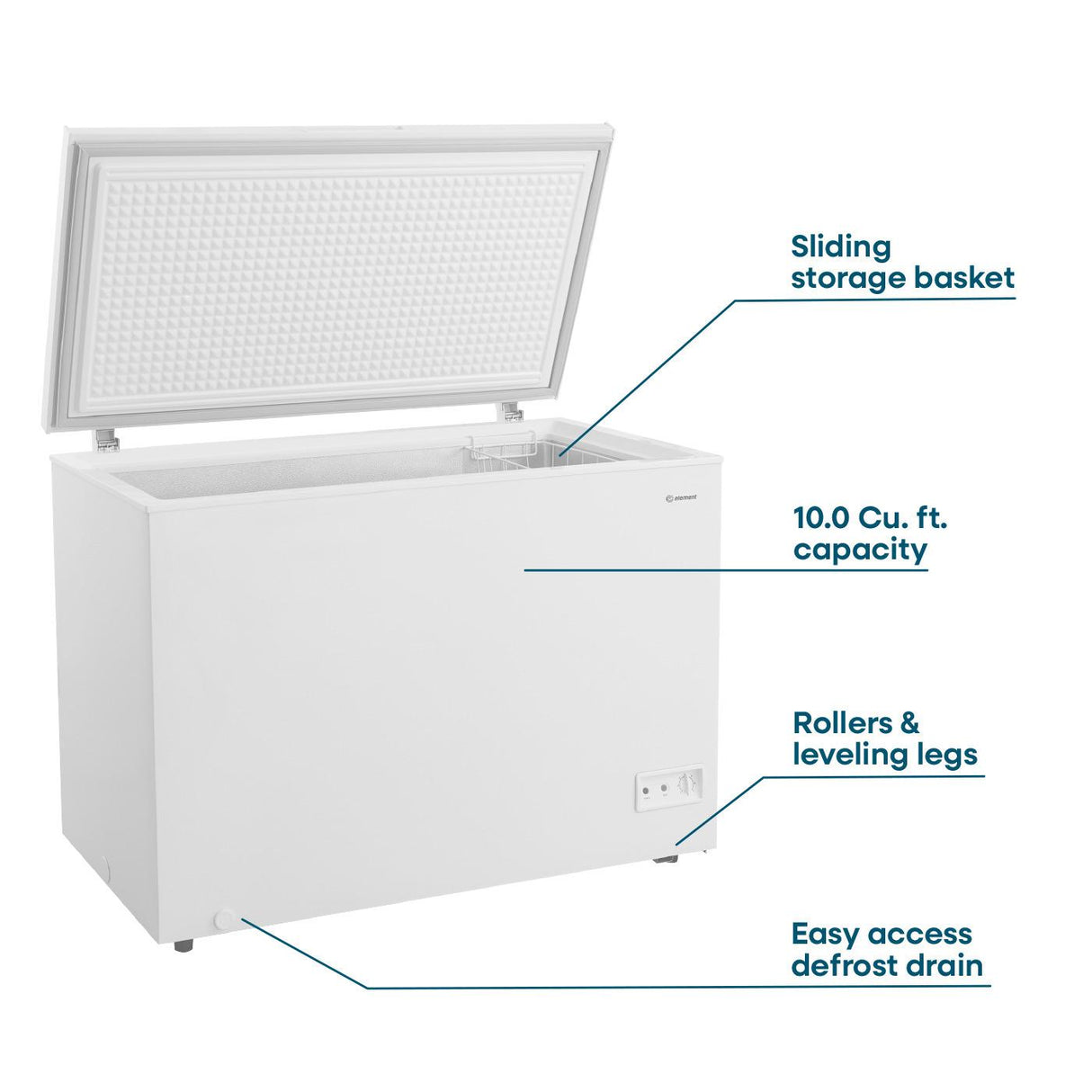 Element Electronics 10.0 cu. ft. Chest Freezer - White (ECF10MD2EW)